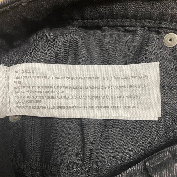 ABERCROMBIE & FITCH JEANS HIGH RISE FRONT SEAM SLIT SIZE 28 SKINNY BLACK GRUNGE - Picture 8 of 12